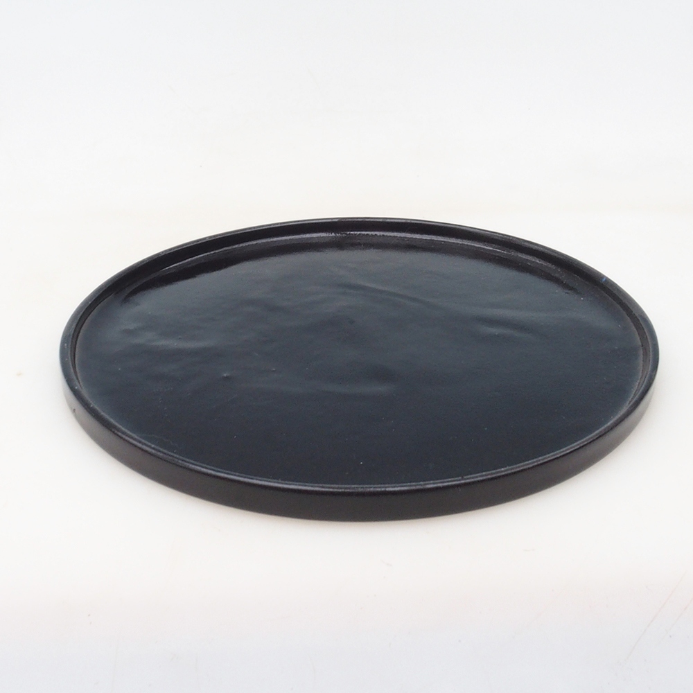 Console ronde pour bonsaïs D7-M - 24,5 x 24,5 x 1 cm - noir