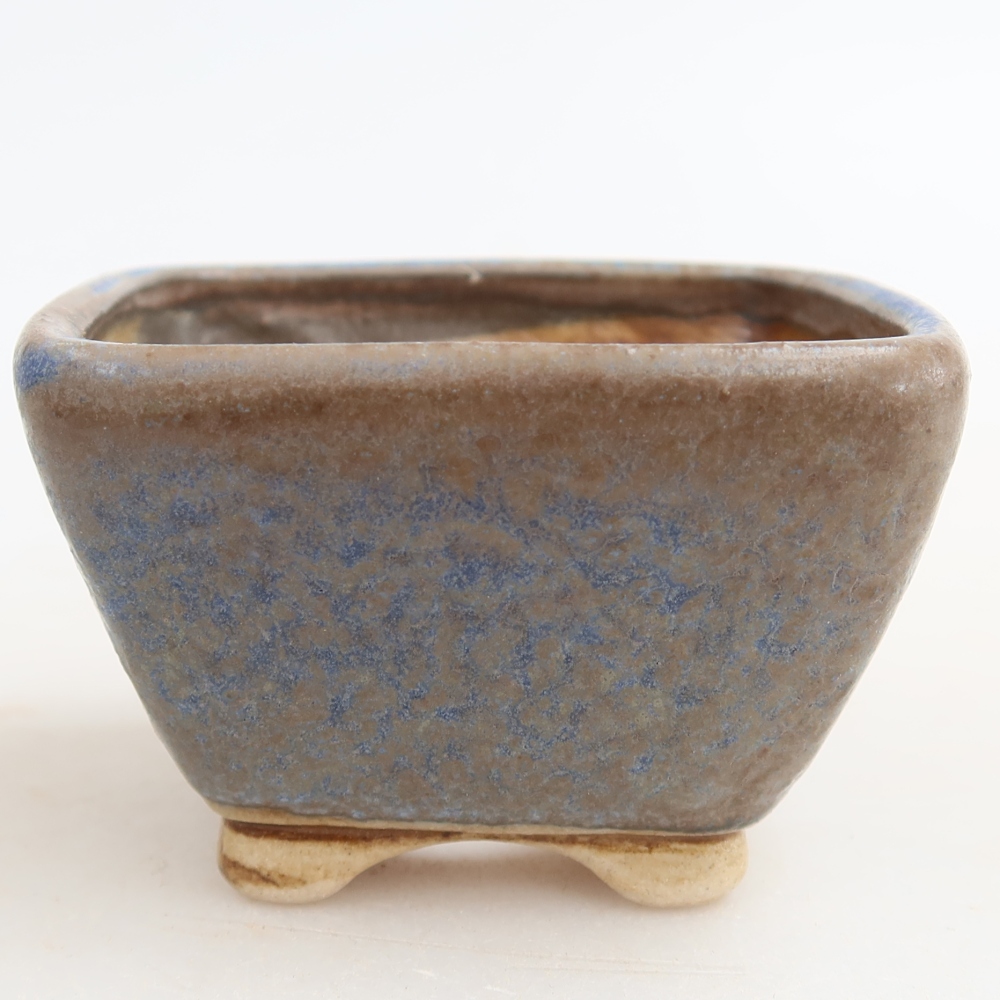 Pot à bonsaï en céramique 6 x 6 x 4 cm, couleur bleue