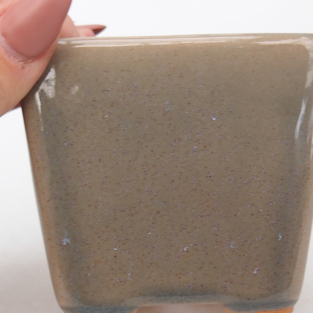 Bol à bonsaï en céramique 7,5 x 7,5 x 7 cm, gris