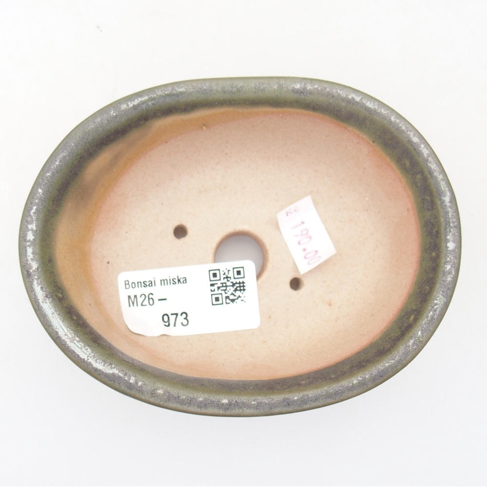 Bol à bonsaï en céramique 11 x 8,5 x 4 cm, vert