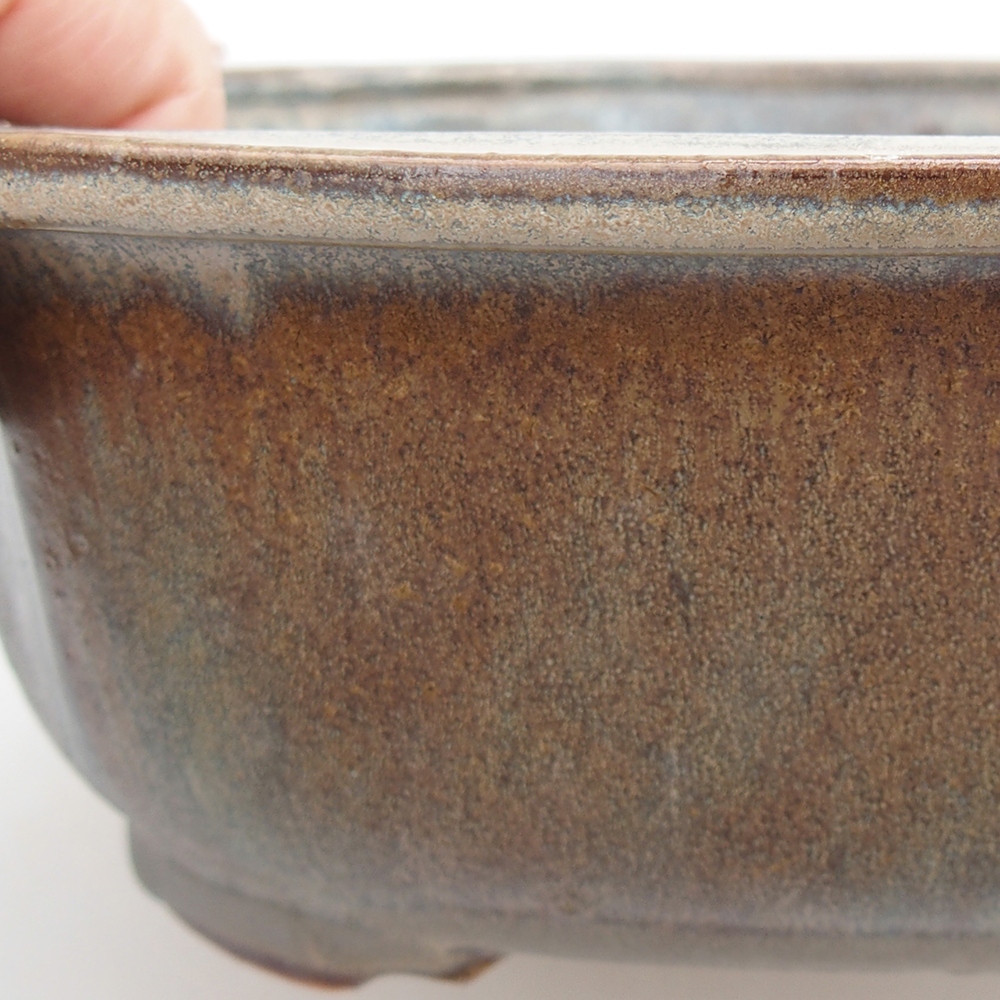 Bol à bonsaï en céramique 24 x 19,5 x 7 cm, brun