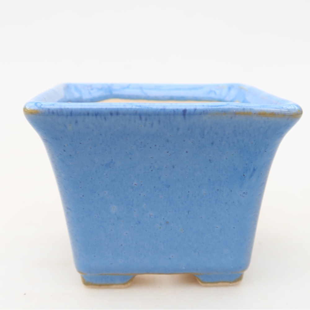 Bol à bonsaï en céramique 6,5 x 6,5 x 5 cm, couleur bleu