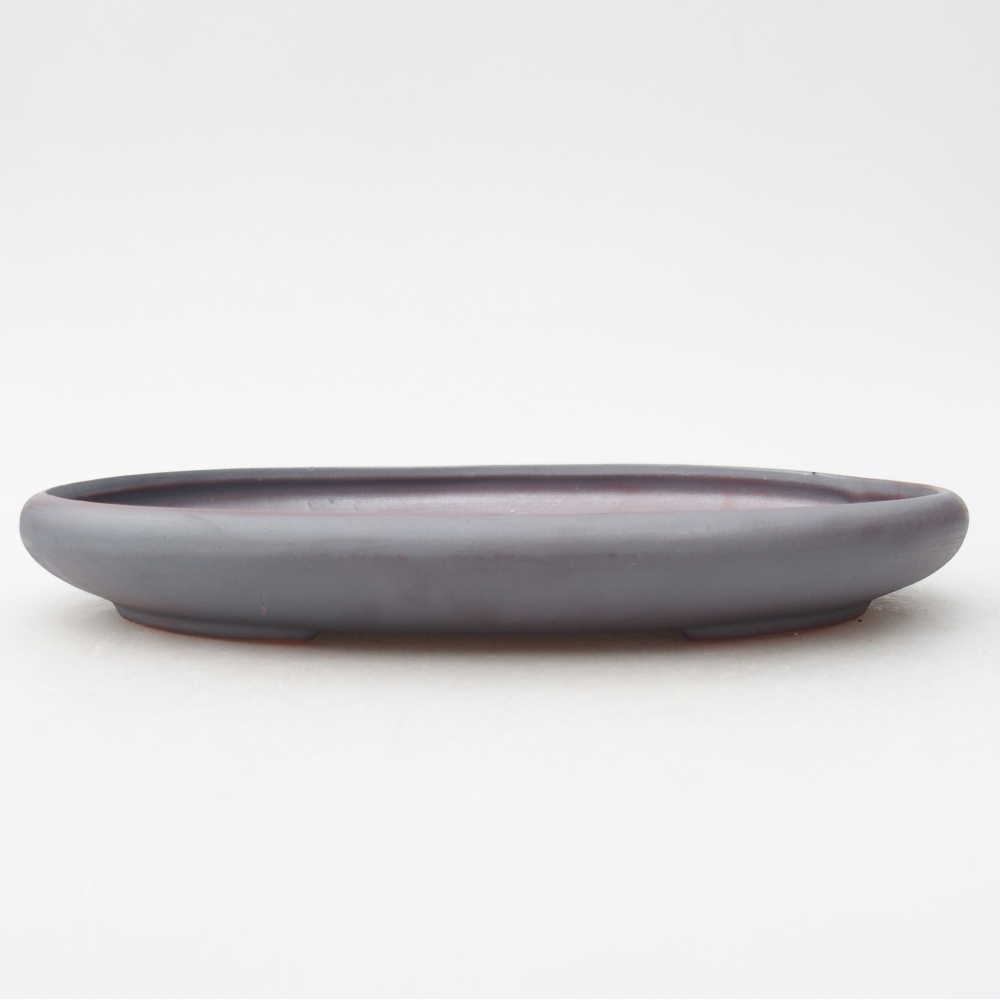 Bol à bonsaï en céramique 22,5 x 16,5 x 3 cm, couleur métal