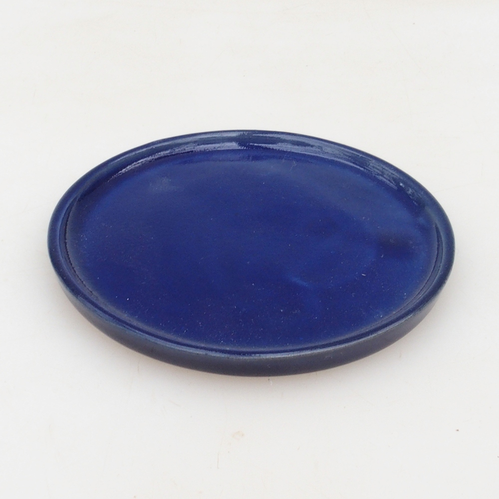 Console ronde pour bonsaïs D6-M - 11 x 11 x 1 cm - bleu