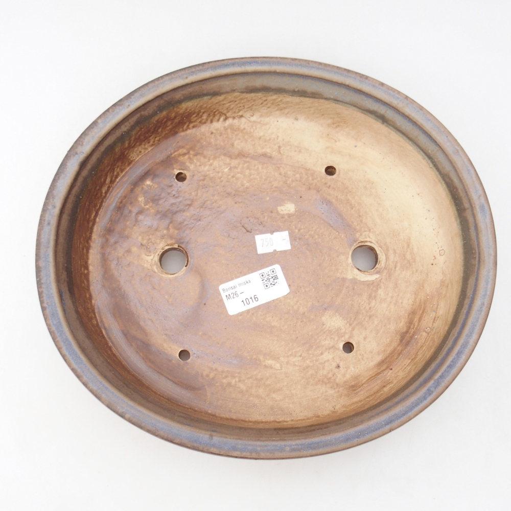 Bol à bonsaï en céramique 26 x 23,5 x 5,5 cm, couleur bleu