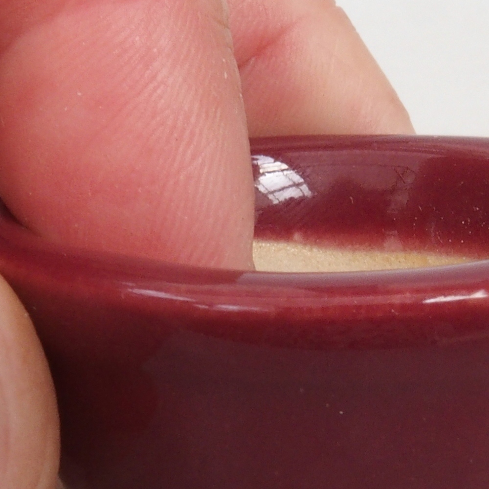 Mini bol bonsaï 4 x 4 x 2 cm, bordeaux