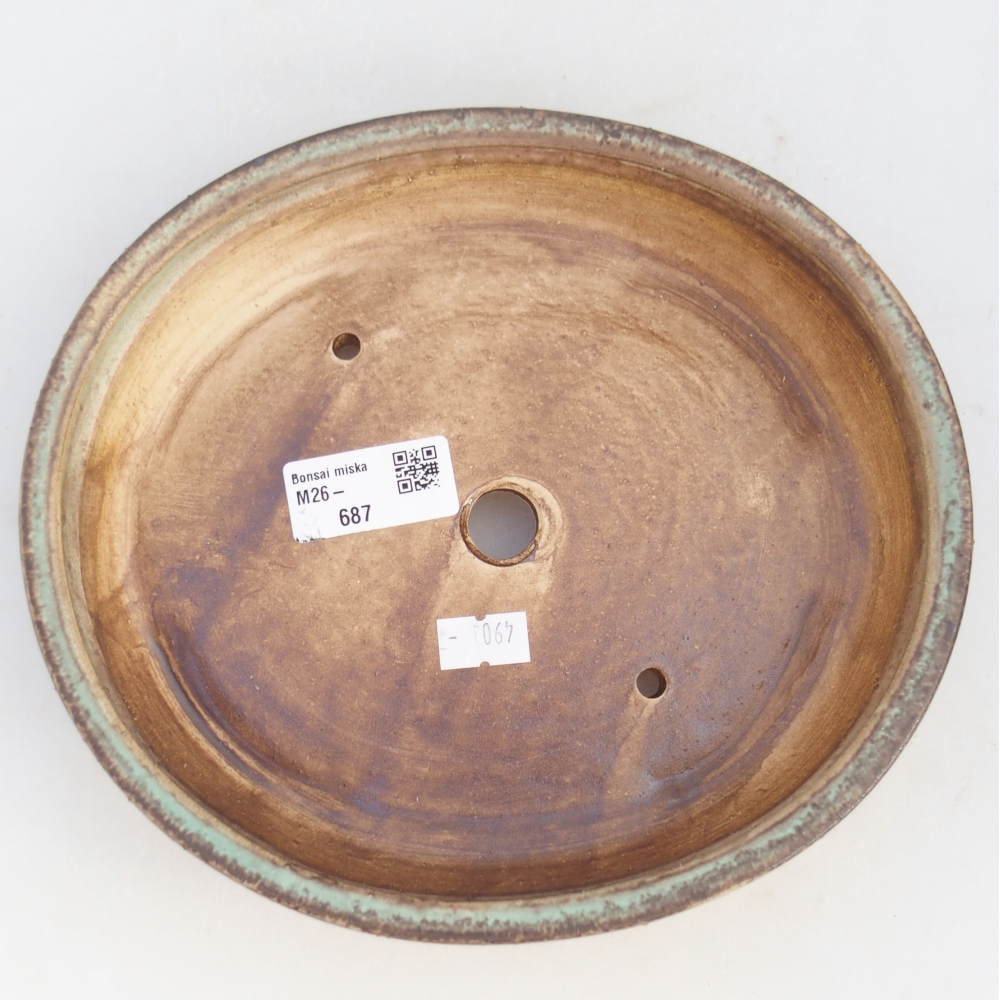 Bol à bonsaï en céramique 21 x 19 x 4,5 cm, vert