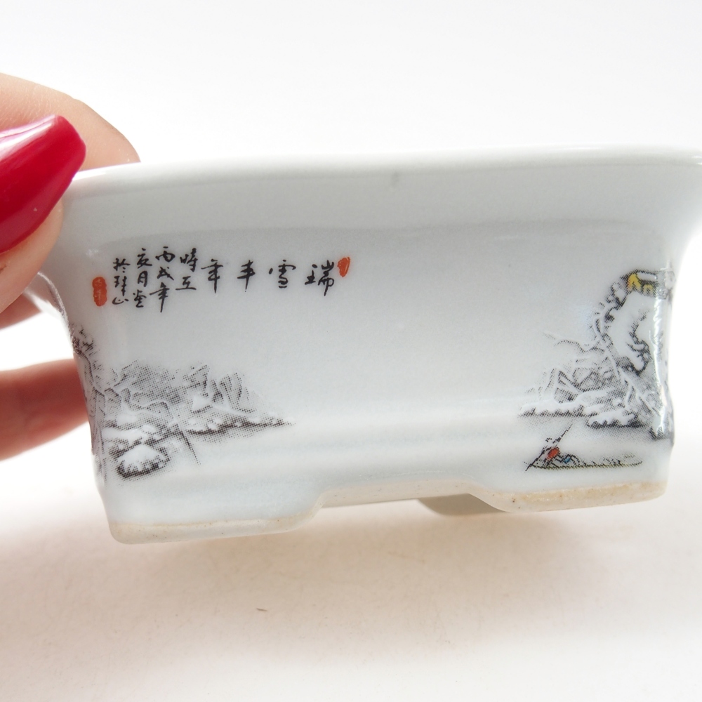 Mini bol bonsaï 10 x 7,5 x 4 cm, couleur blanc