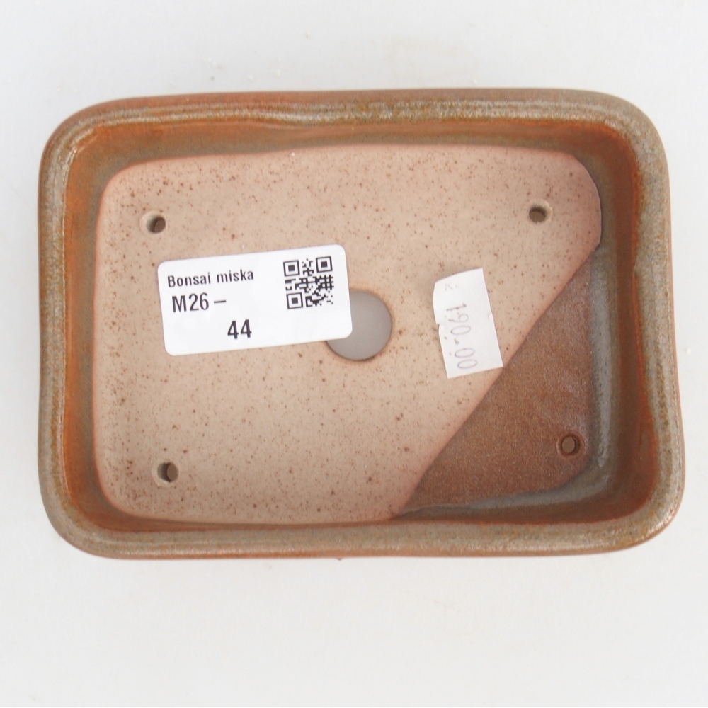 Bol à bonsaï en céramique 12,5 x 9,5 x 3,5 cm, brun