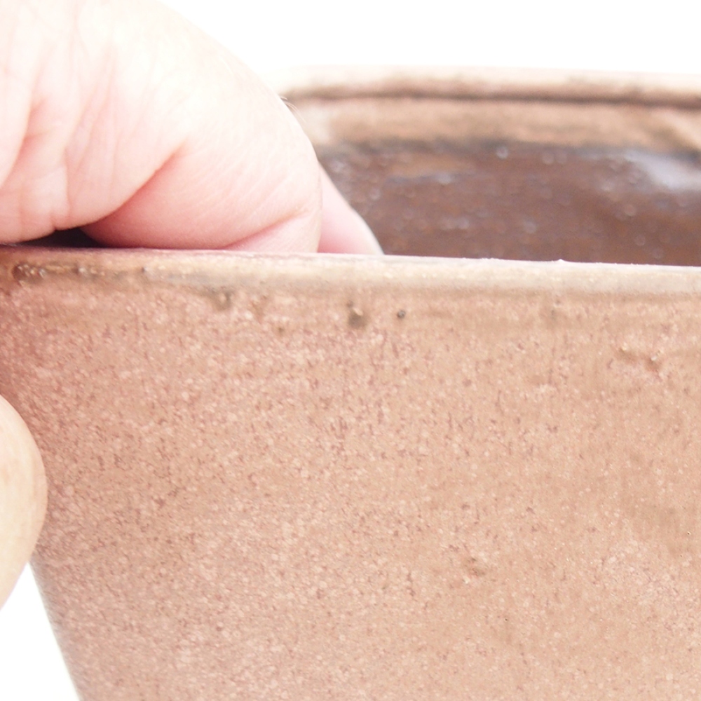 Bol à bonsaï en céramique 15 x 15 x 9,5 cm, rose