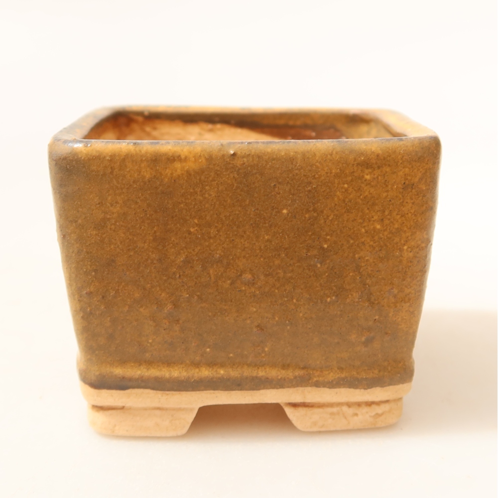 Pot à bonsaï en céramique 6 x 6 x 5 cm, couleur bleue