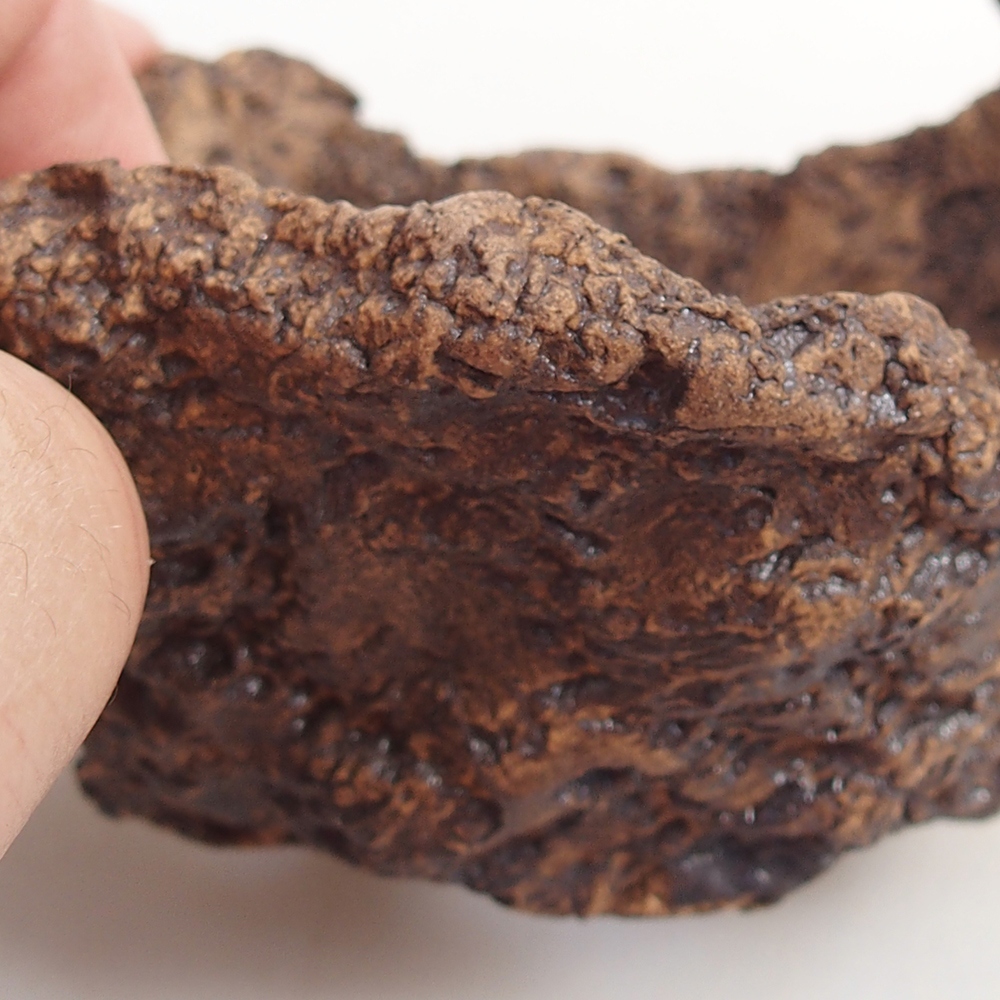 Coquille en céramique 9 x 8 x 7 cm , couleur marron