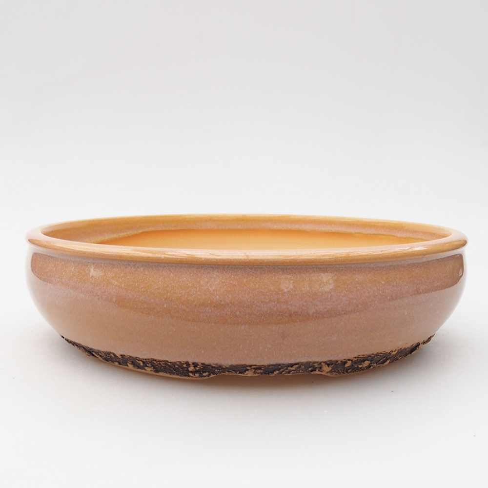 Bol à bonsaï en céramique 22,5 x 22,5 x 6 cm, rose