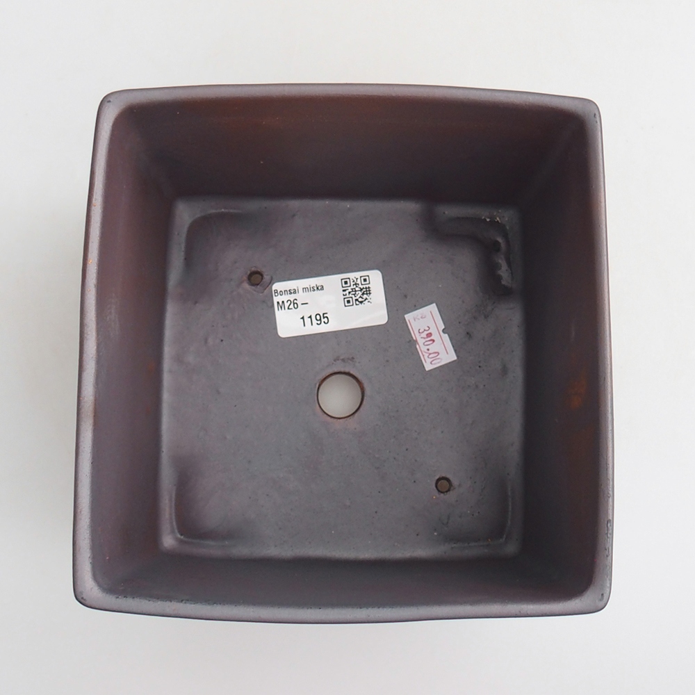 Bol à bonsaï en céramique 15 x 15 x 10,5 cm, couleur métal