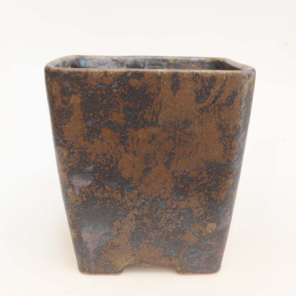 Bol à bonsaï en céramique 14 x 14 x 15 cm, brun
