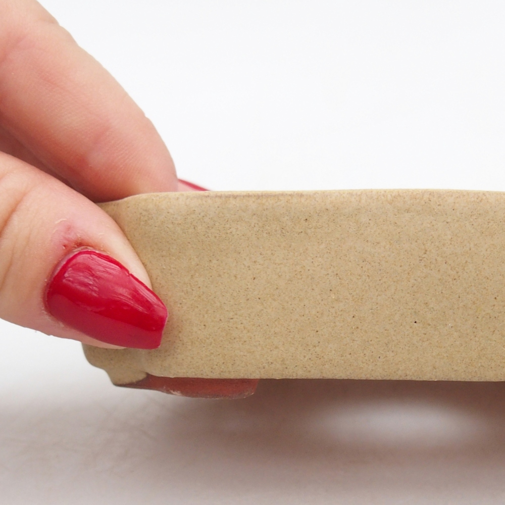 Bol à bonsaï en céramique 10 x 8,5 x 2,5 cm, couleur beige