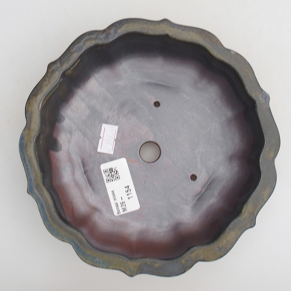 Bol à bonsaï en céramique 18 x 18 x 4,5 cm, brun