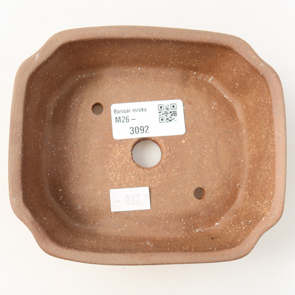 Pot à bonsaï en céramique 13,5 x 11,5 x 4 cm, couleur marron