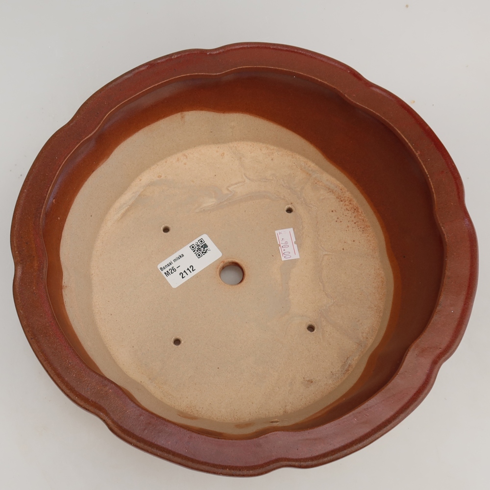 Bol à bonsaï en céramique 26 x 26 x 8 cm, bordeaux