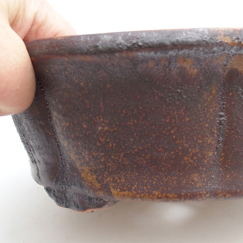 Bol à bonsaï en céramique 26 x 26 x 8 cm, brun