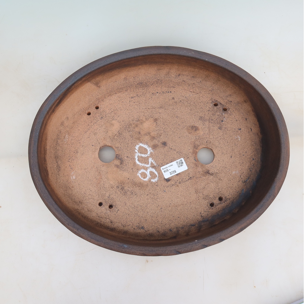 Pot à bonsaï en céramique 38 x 31 x 8,5 cm, couleur marron