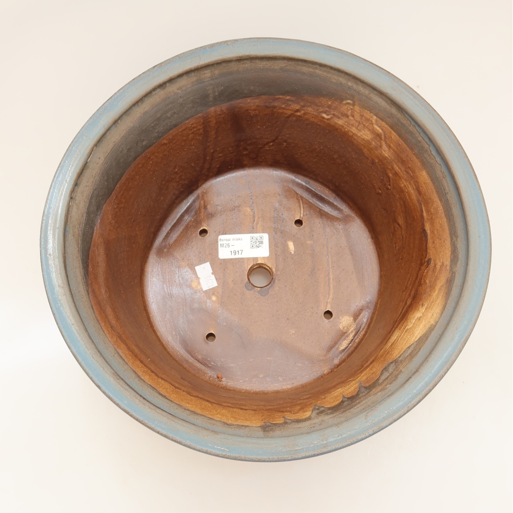 Pot à bonsaï en céramique 29 x 29 x 12 cm, couleur bleue