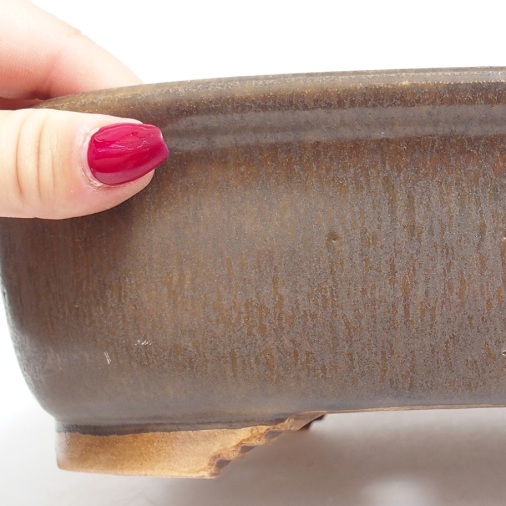 Bol à bonsaï en céramique 25 x 21 x 7,5 cm, brun