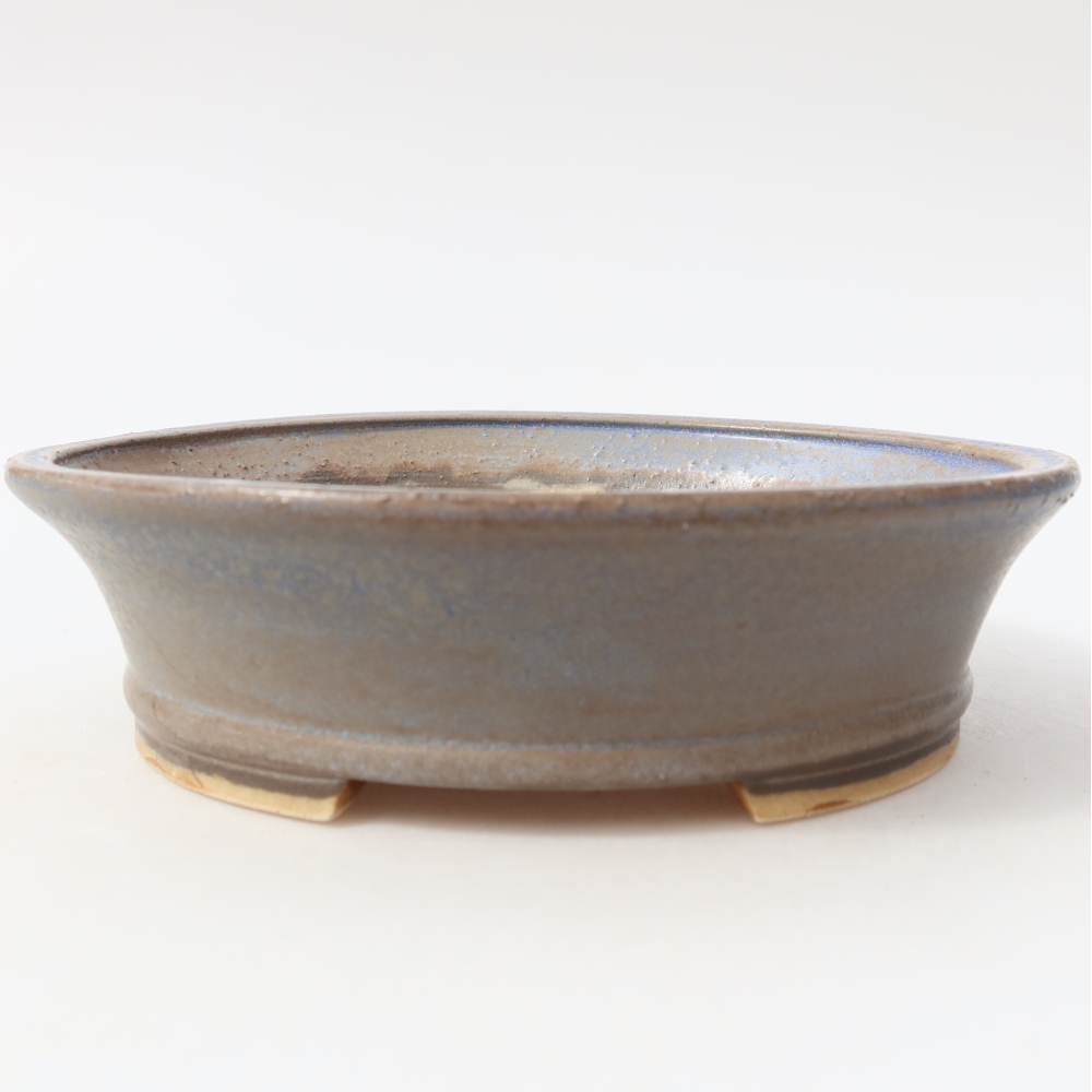 Pot à bonsaï en céramique 17,5 x 16,5 x 5 cm, couleur bleue