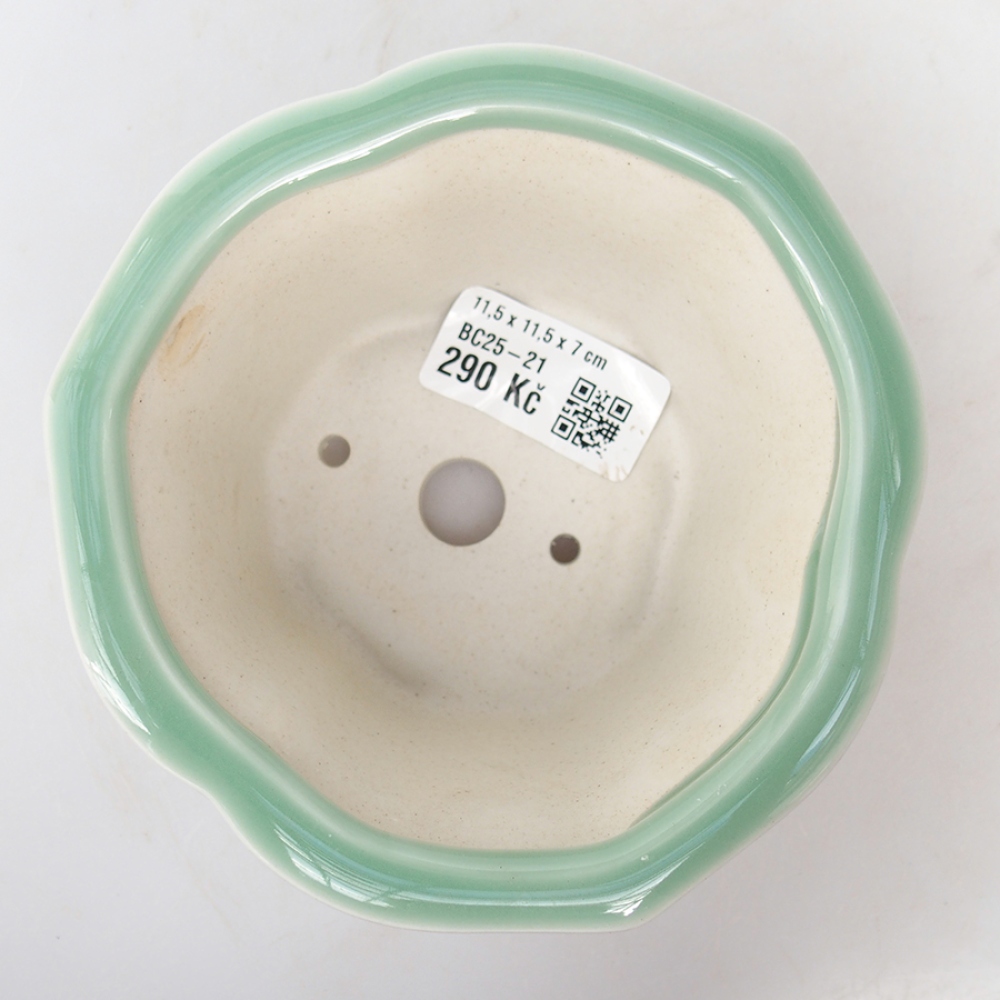 Bol à bonsaï en céramique 11,5 x 11,5 x 7 cm, couleur zielony