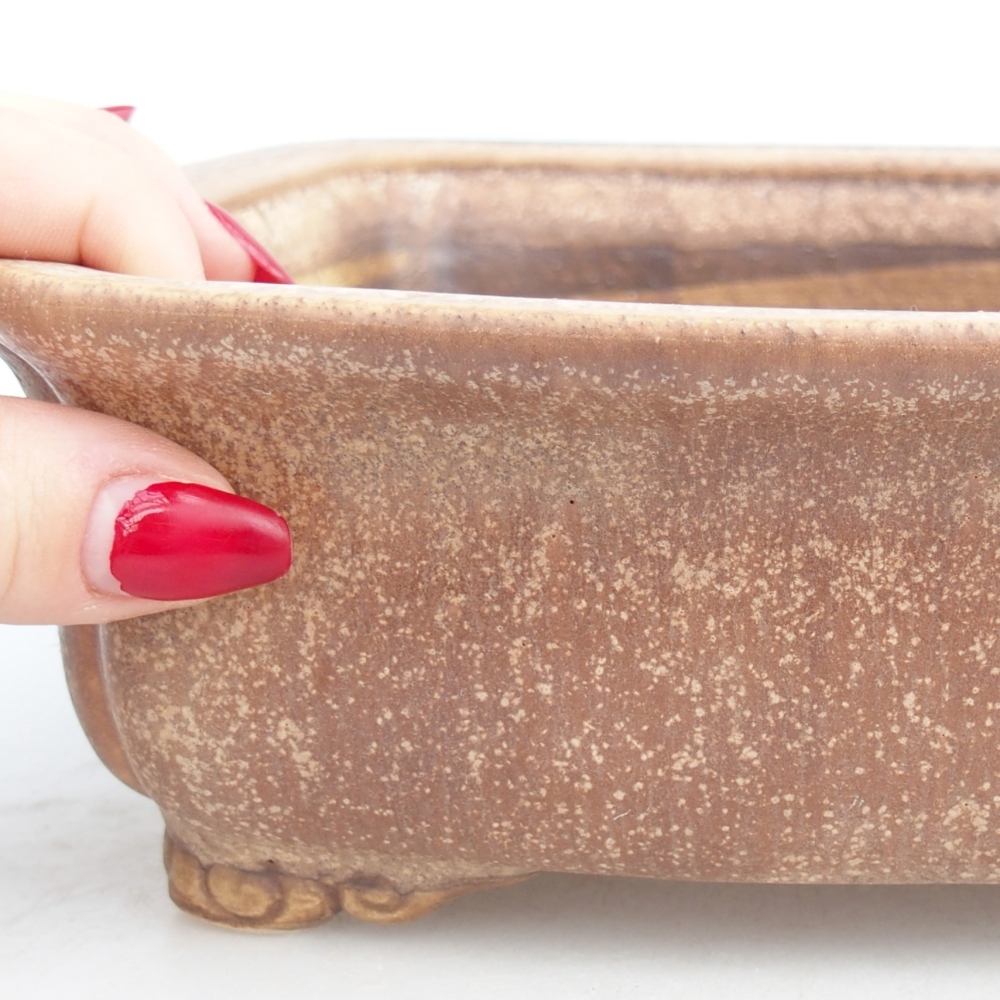 Bol à bonsaï en céramique 25 x 20 x 7,5 cm, rose