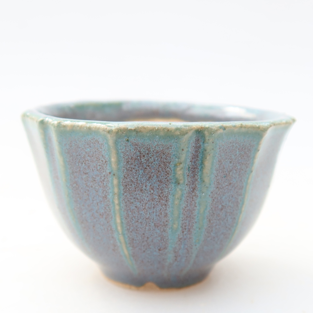 Pot à bonsaï en céramique 5,5 x 5,5 x 3,5 cm, couleur grise