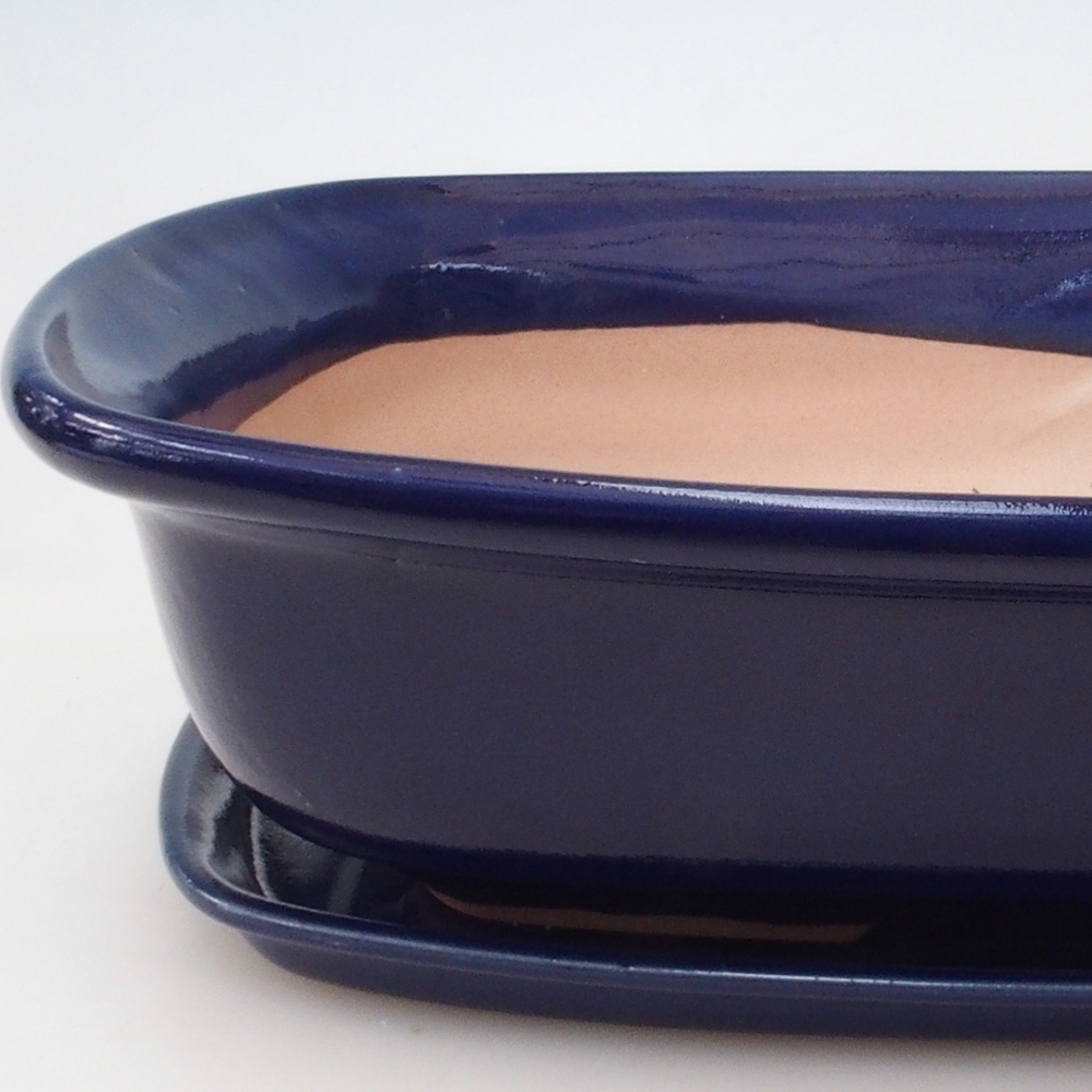 Bol Bonsaï + soucoupe H10 - 37 x 28 x 9 cm - bleu