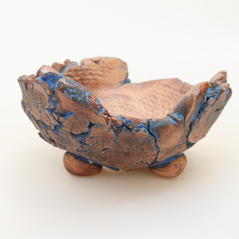Coquille en céramique 11 x 10,5 x 5,5 cm, couleur bleue