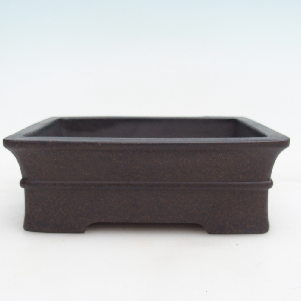 Bol à bonsaï en céramique 14,5 x 10,5 x 5 cm, couleur ocre brunâtre