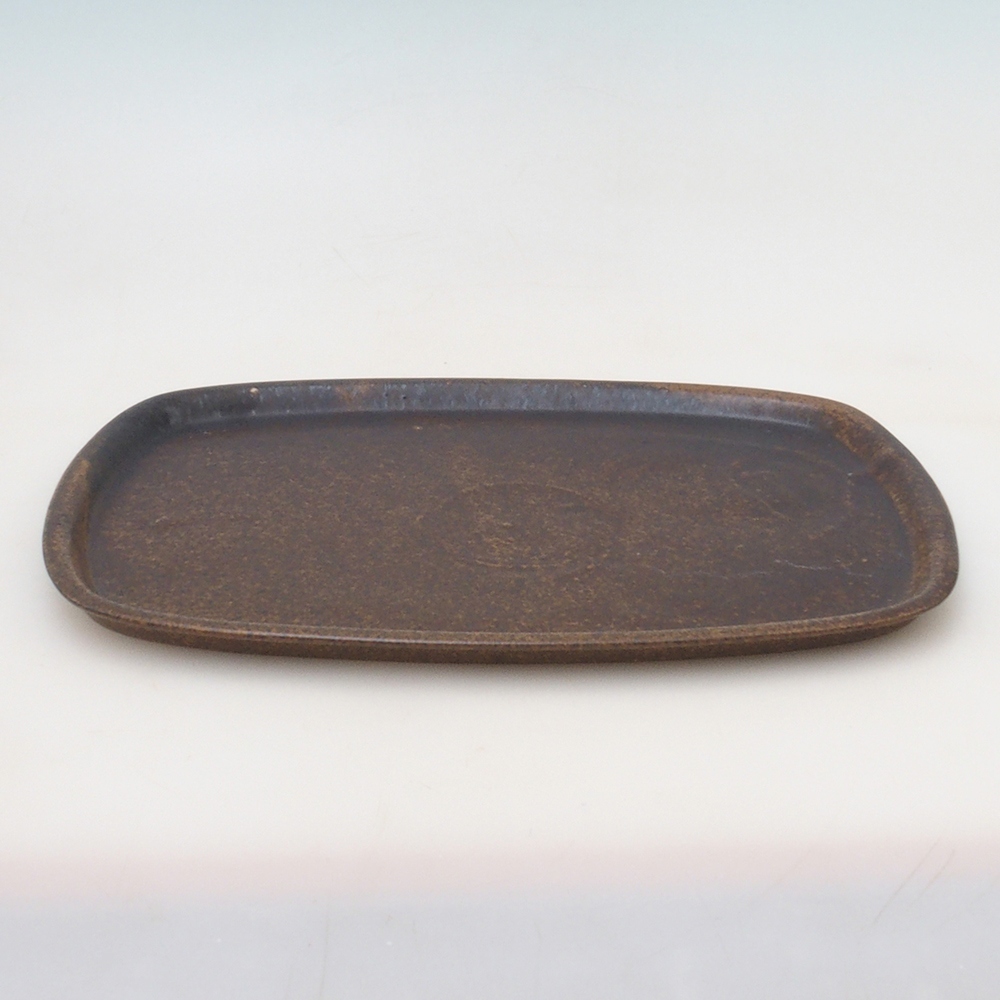 Bol en céramique H10 - 34 x 23,5 x 1,5 cm - brun