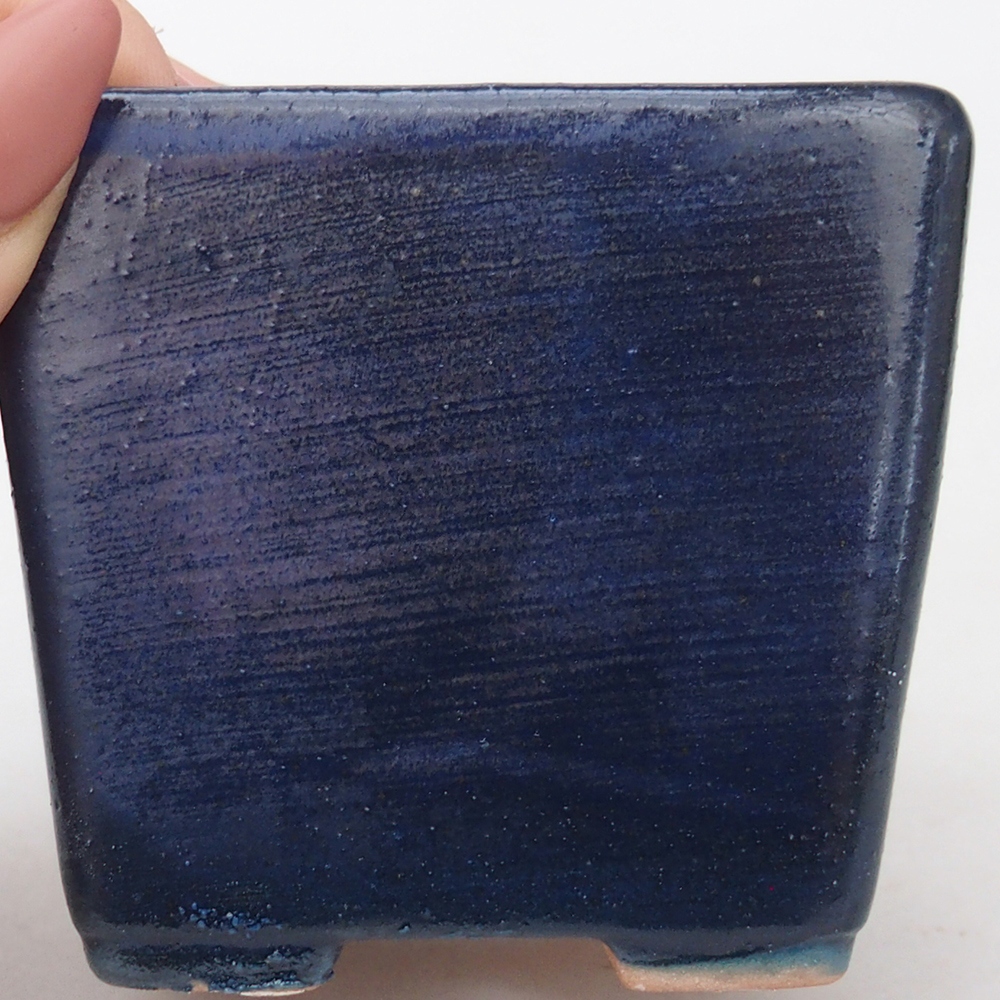 Bol à bonsaï en céramique 7,5 x 7,5 x 7 cm, couleur bleu