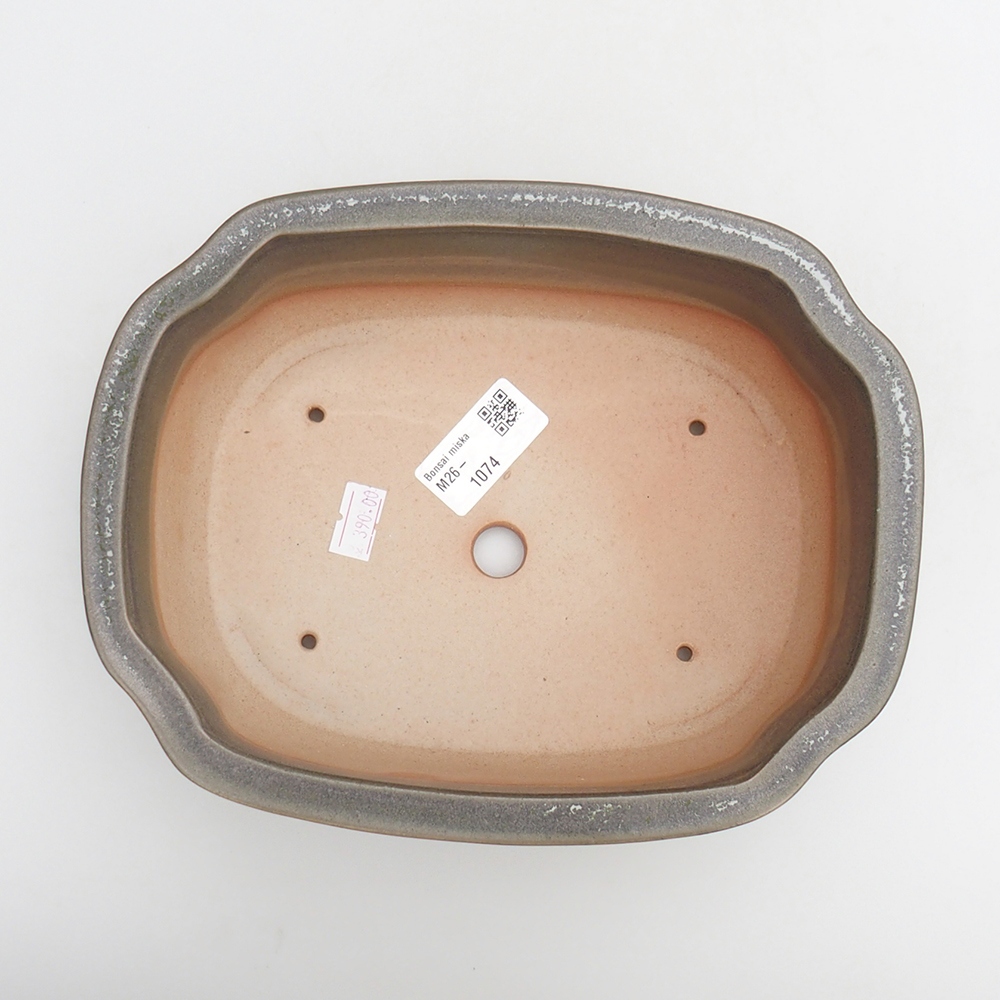 Bol à bonsaï en céramique 22 x 16,5 x 7 cm, vert