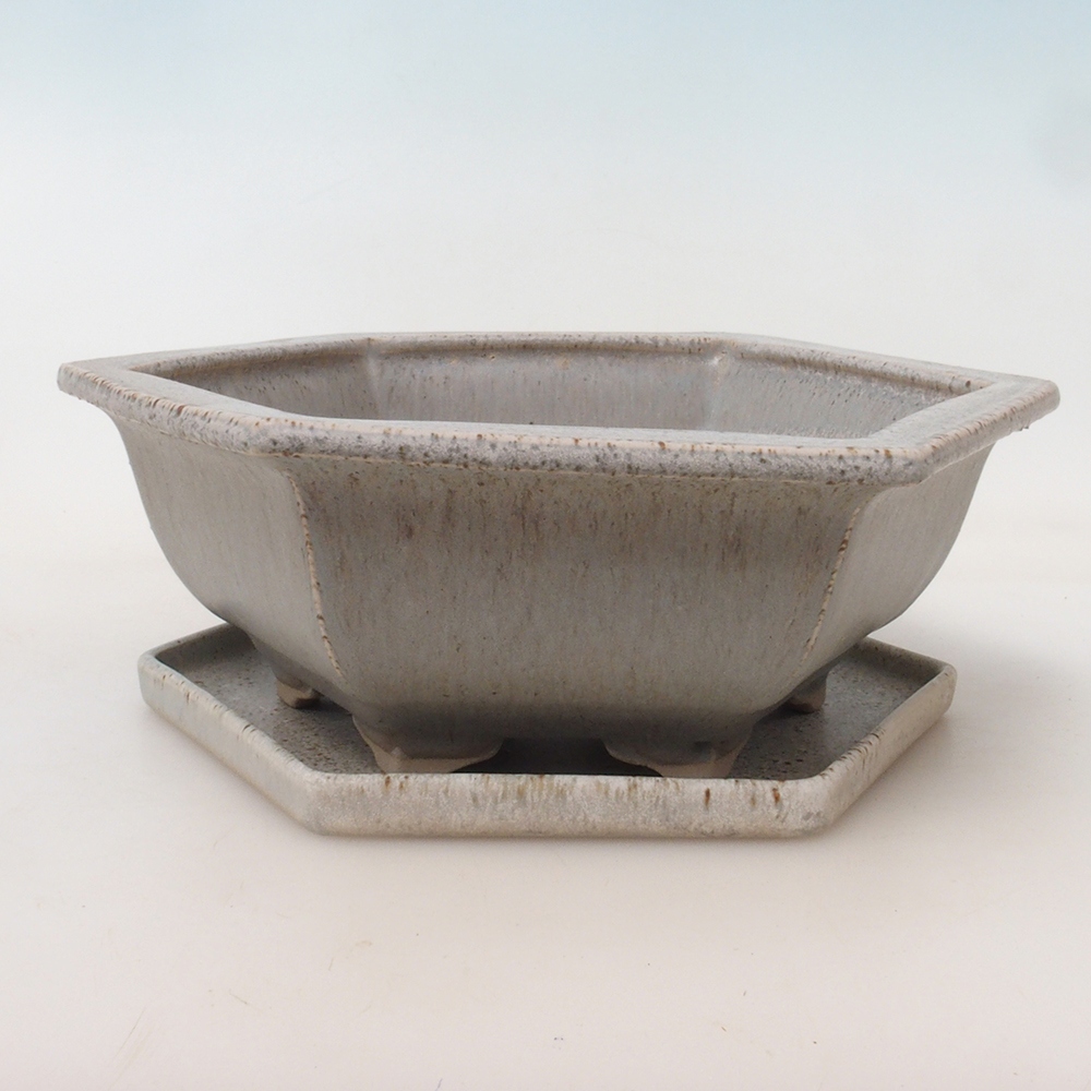 Bol bonsaï + soucoupe H53 - 19 x 21,5 x 7 cm - beige