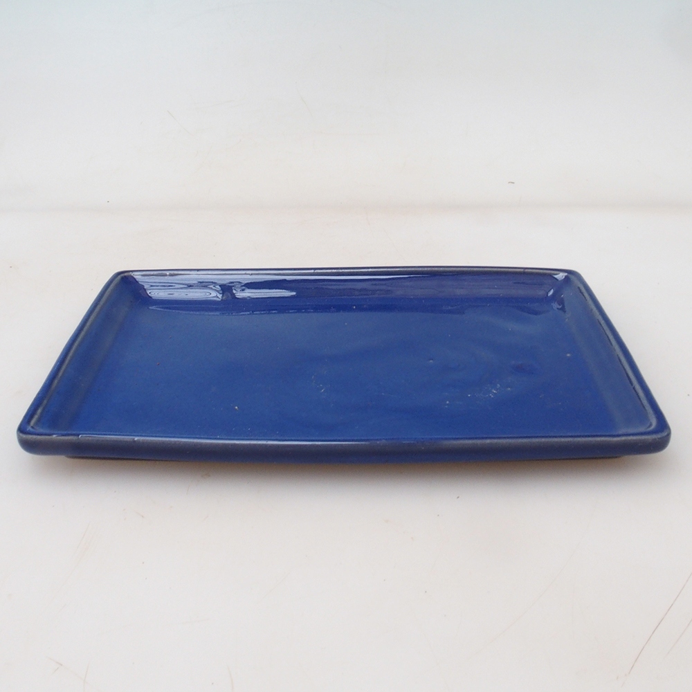 Soucoupe Bonsaï rectangle 19,5 x 14 x 1,5 cm - bleu
