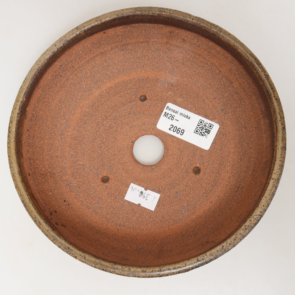 Pot à bonsaï en céramique 17 x 17 x 5 cm, couleur marron