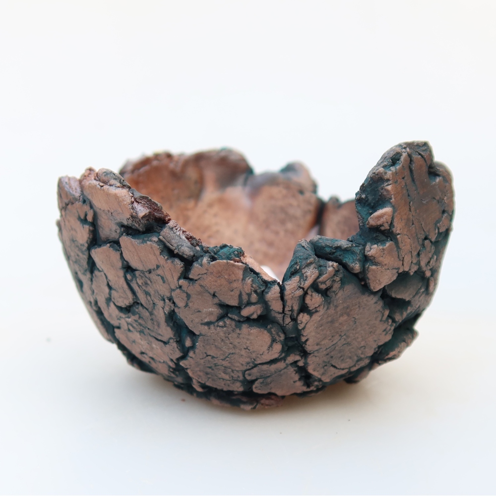 Coquille en céramique 9 x 9 x 5,5 cm , couleur verte