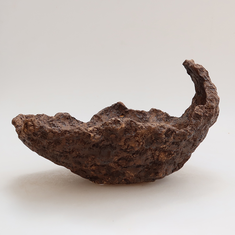 Coquille en céramique 22 x 19 x 16,5 cm, couleur marron