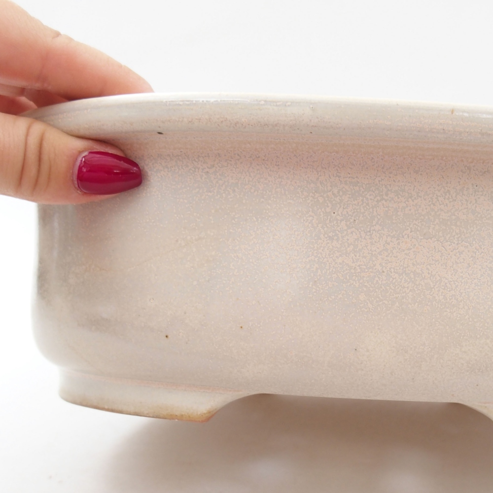 Bol à bonsaï en céramique 26 x 22 x 8 cm, couleur beige