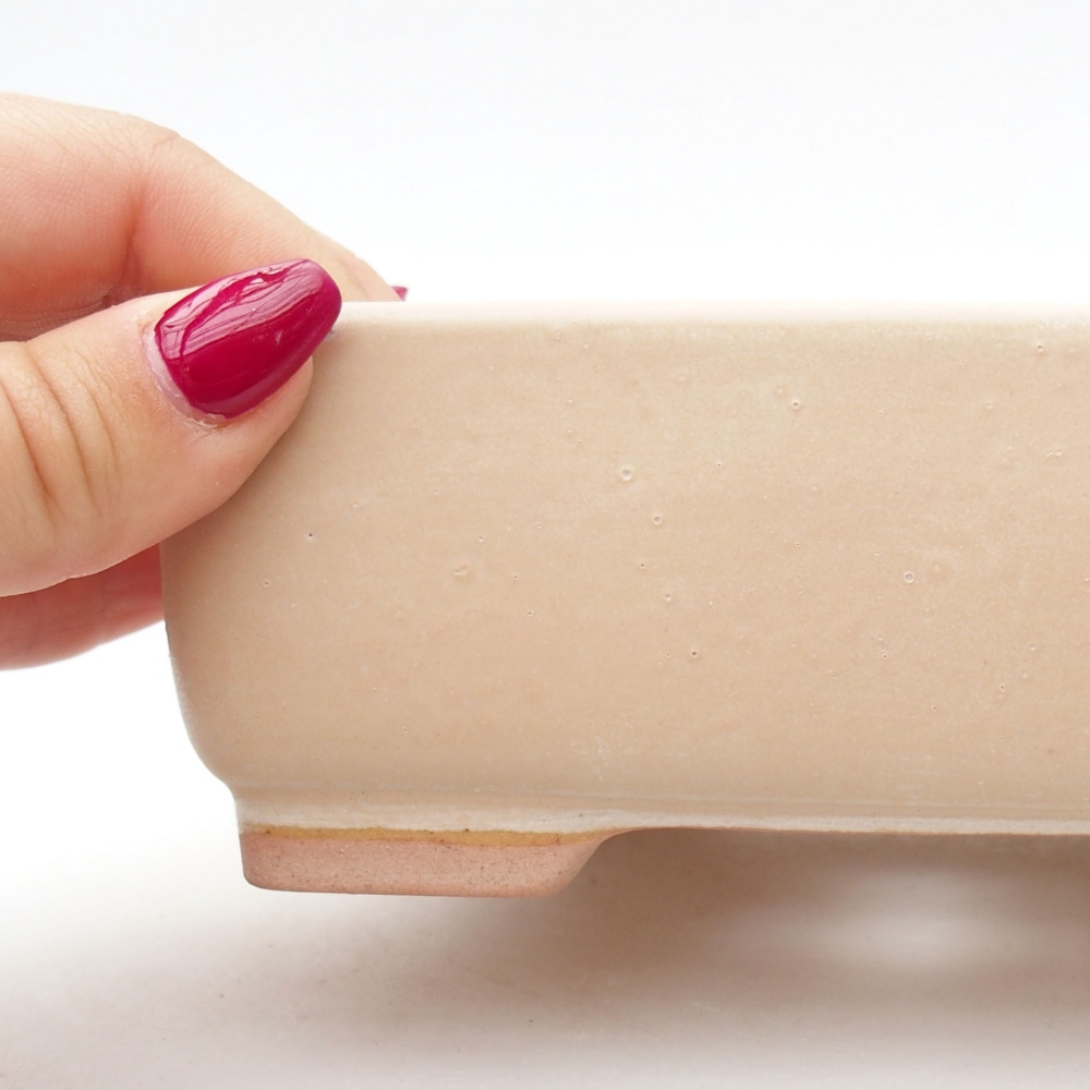 Bol à bonsaï en céramique 15 x 11 x 5,5 cm, couleur beige