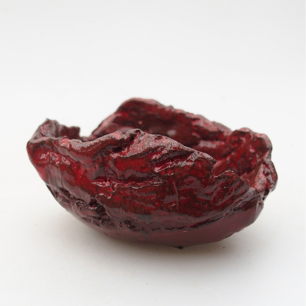 Coquille en céramique 9 x 7 x 4,5 cm , couleur rouge