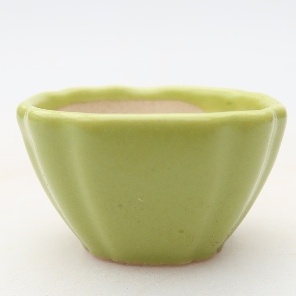 Bol à bonsaï en céramique 4,5 x 4,5 x 2,5 cm, vert