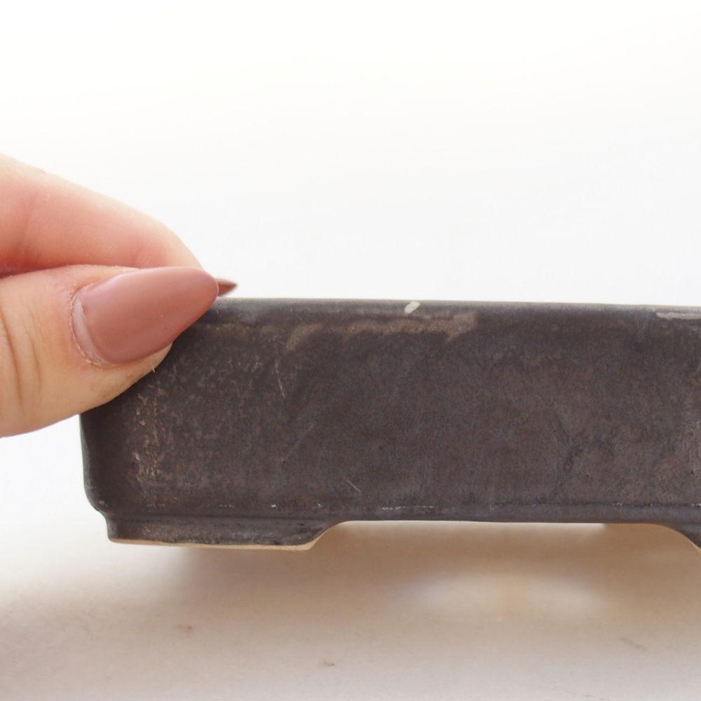 Bol à bonsaï en céramique 13 x 9,5 x 3,5 cm, gris