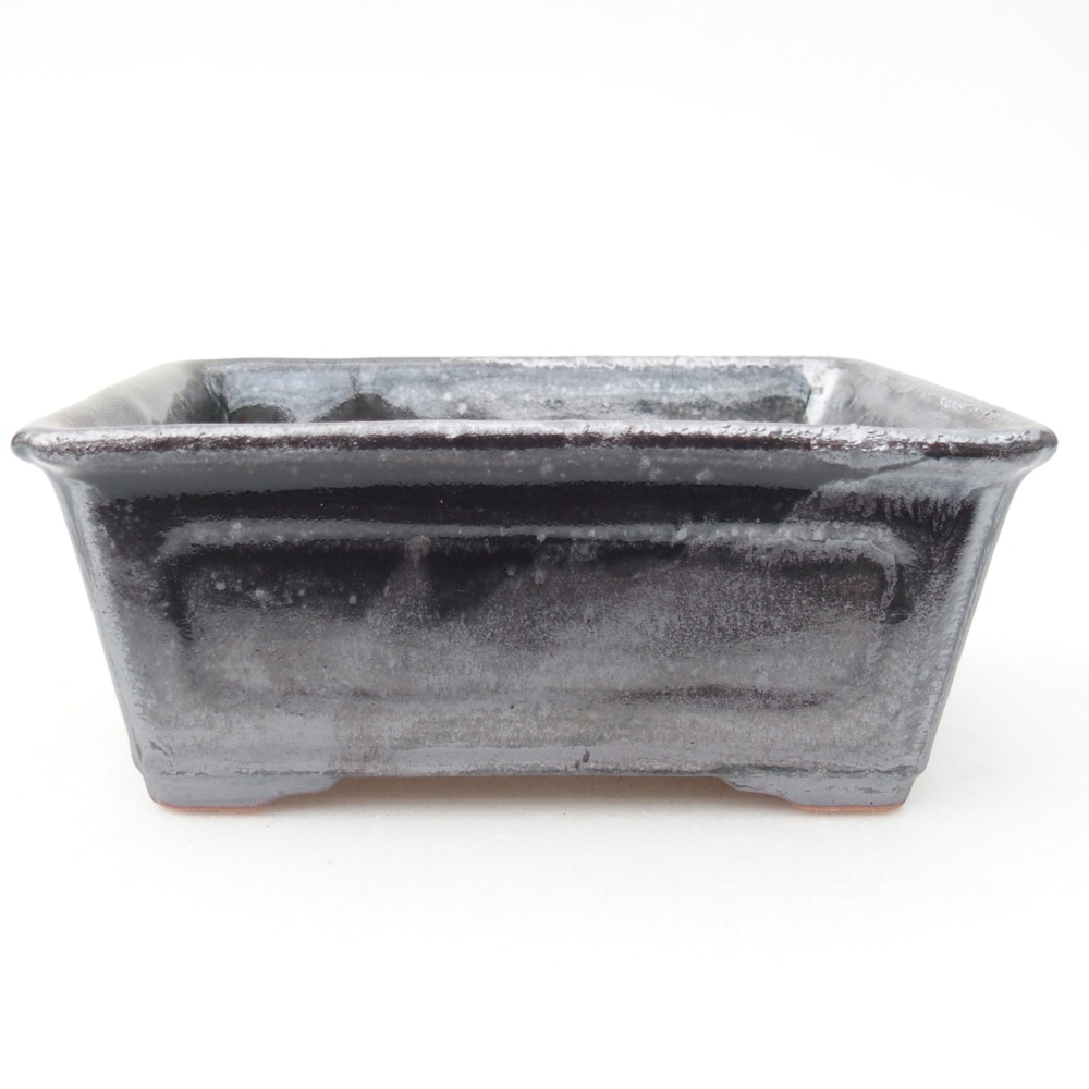 Bol à bonsaï en céramique 13,5 x 10 x 5,5 cm, couleur métal