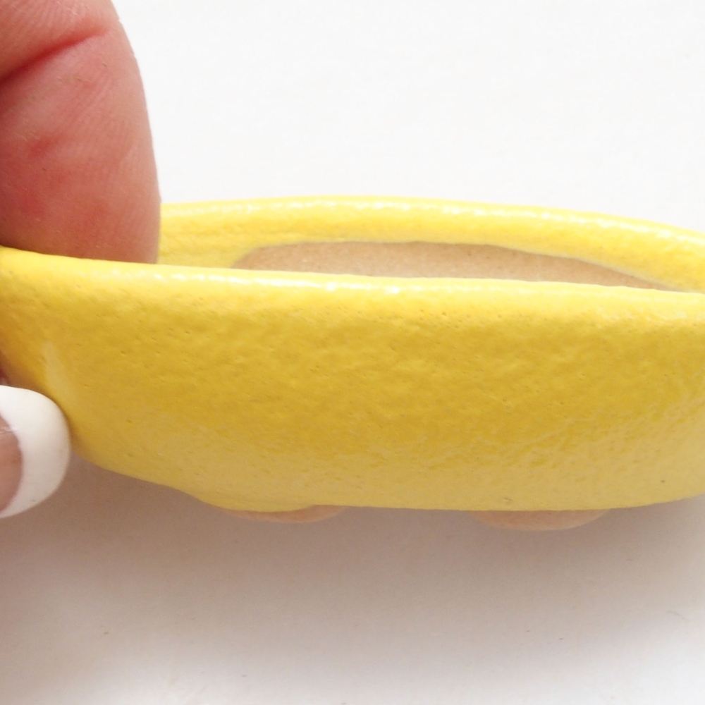 Bol à bonsaï en céramique 6,5 x 3,5 x 2 cm, jaune