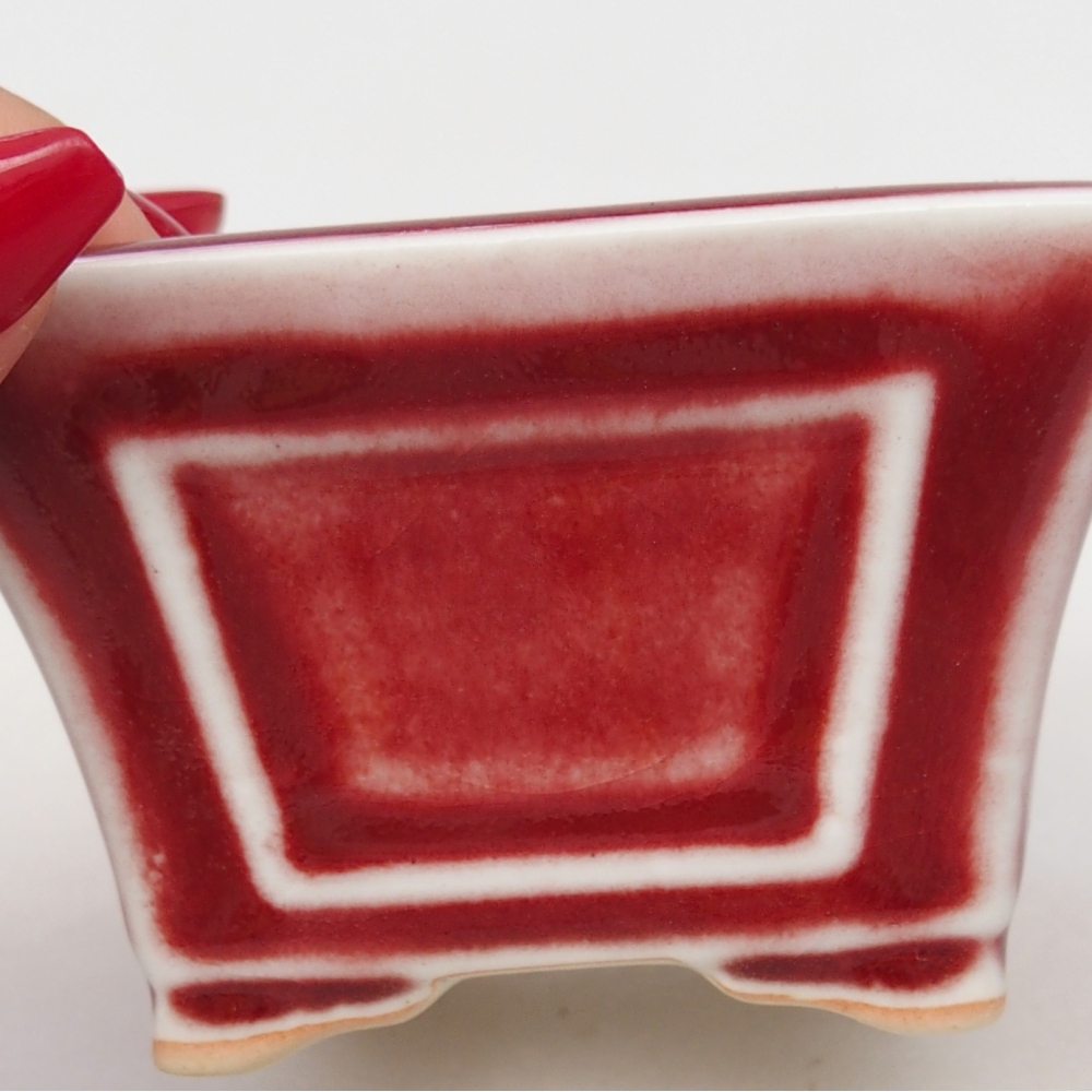 Mini bol bonsaï 8,5 x 8,5 x 6 cm, couleur rouge